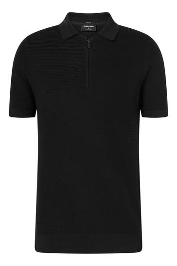 STRELLSON Strick-Polo 'Robas' schwarz
