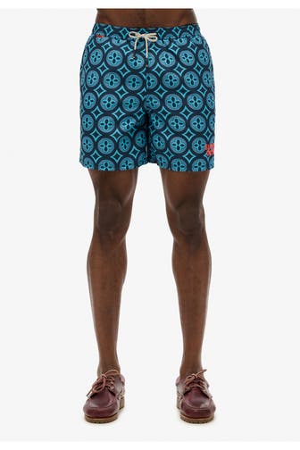SUPERDRY Badeshorts 'Tile Print' gemustert
