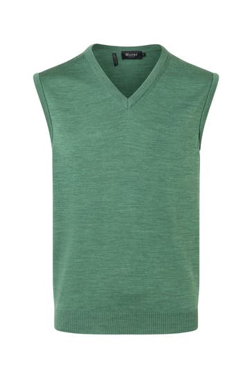 MAERZ MUENCHEN Schurwoll-Pullunder dunkelgrün