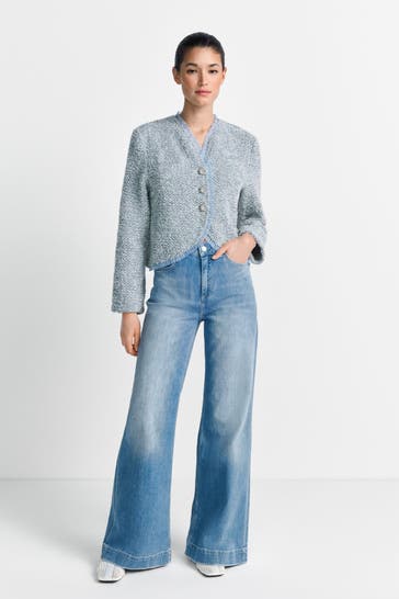 RICH & ROYAL Bouclé-Blazer hellblau
