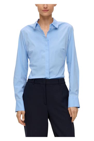 S.OLIVER BLACK LABEL Bluse blau