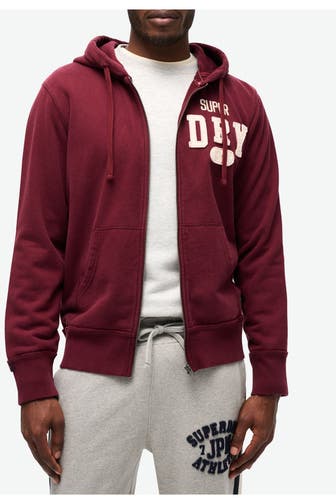 SUPERDRY Sweatjacke weinrot