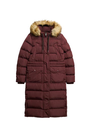 SUPERDRY Steppmantel 'Everest' bordeaux