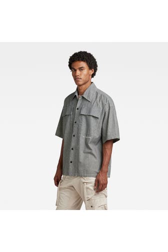 G-STAR Kurzarmhemd gestreift Oversize Fit