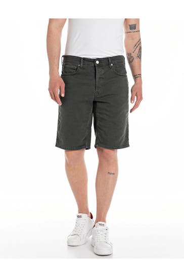 REPLAY Jeansshorts grüngrau