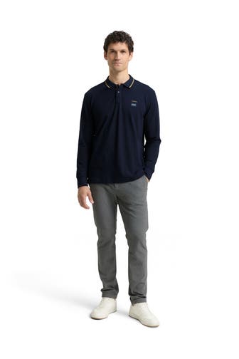 TOM TAILOR Langarm-Polo navy