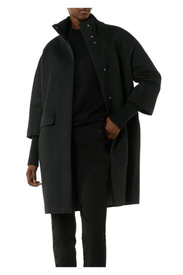 COMMA, Wollmix-Mantel schwarz