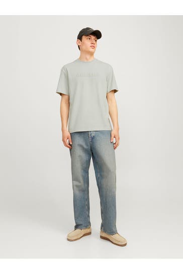 JACK & JONES T-Shirt steingrau