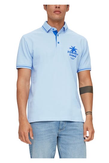 S.OLIVER Polo-Shirt taubenblau