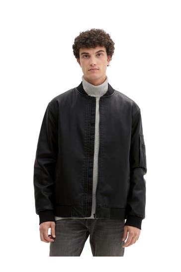 TOM TAILOR Kunstlederjacke schwarz