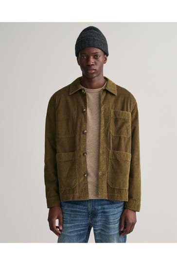 GANT Cord-Overshirt oliv