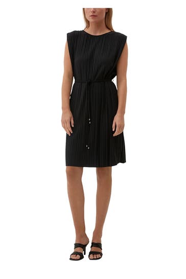 S.OLIVER BLACK LABEL Plissee-Kleid schwarz