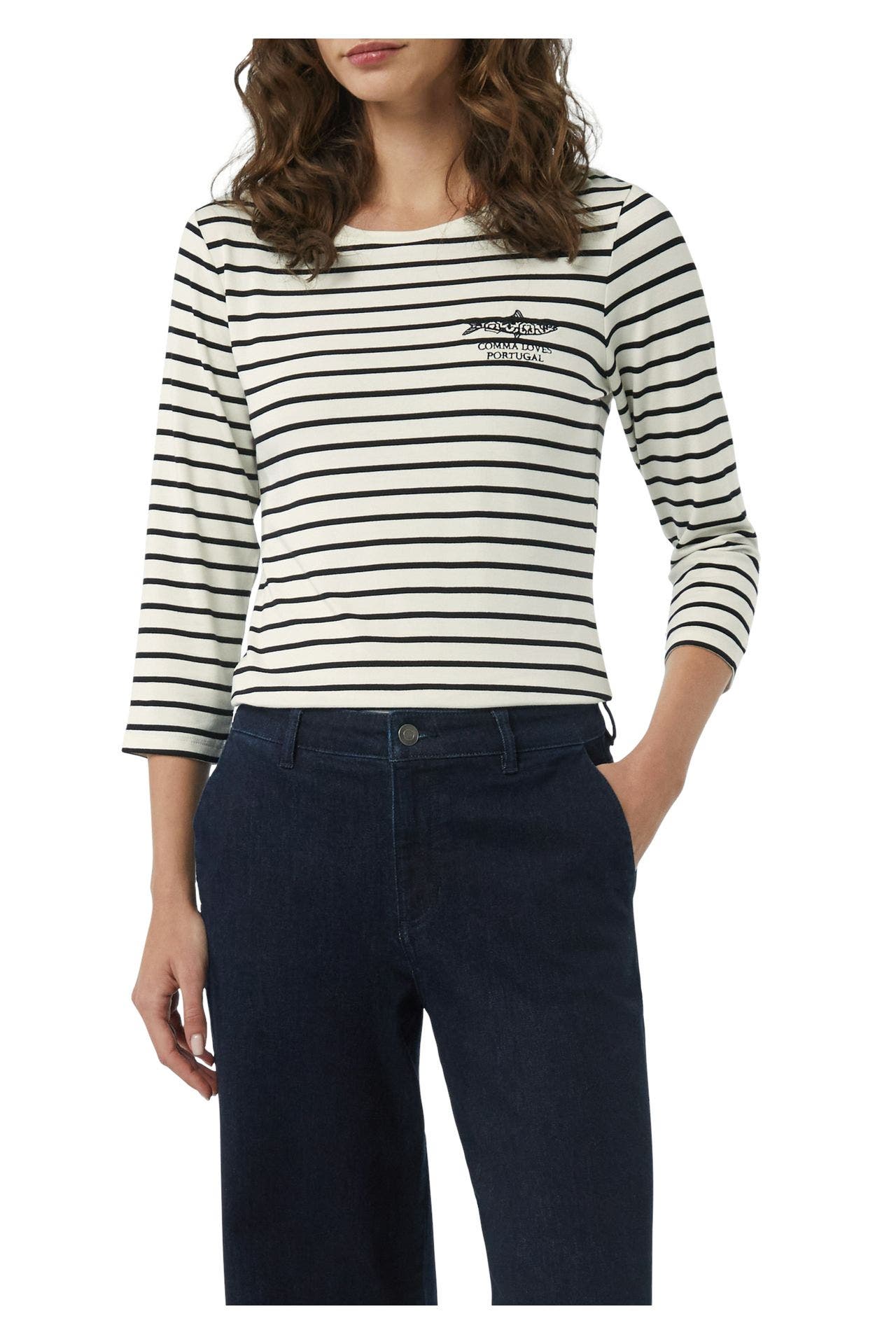 COMMA, Langarmshirt gestreift, Bild 1