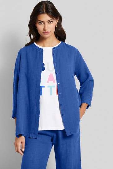 BUGATTI Leinenbluse blau