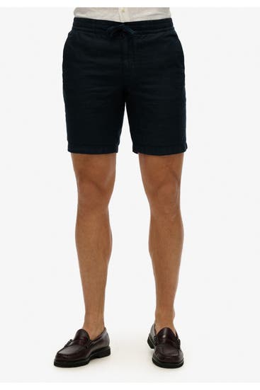 SUPERDRY - Leinenmix-Shorts navy