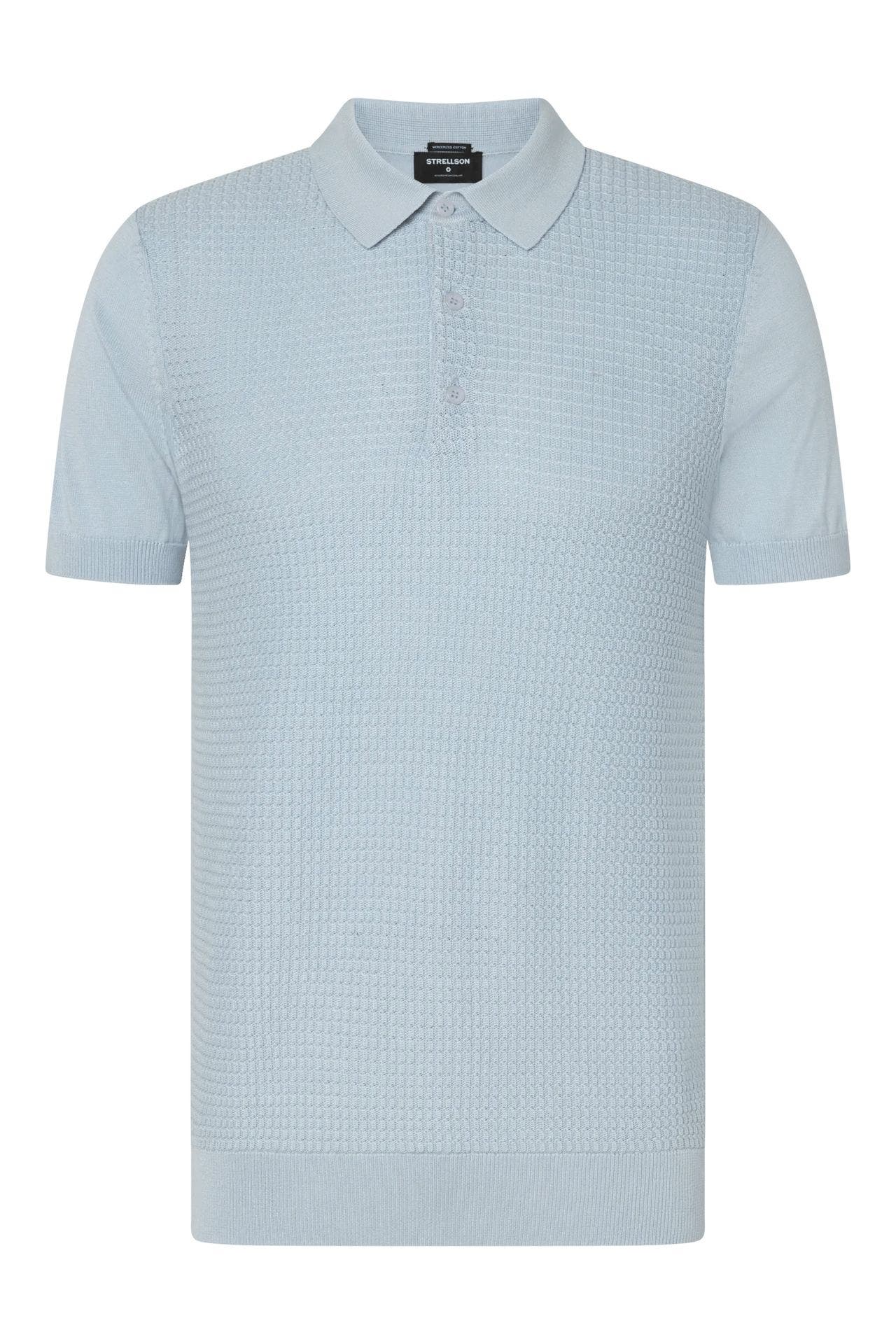 STRELLSON Feinstrick-Polo 'Adrian' hellblau, Bild 1