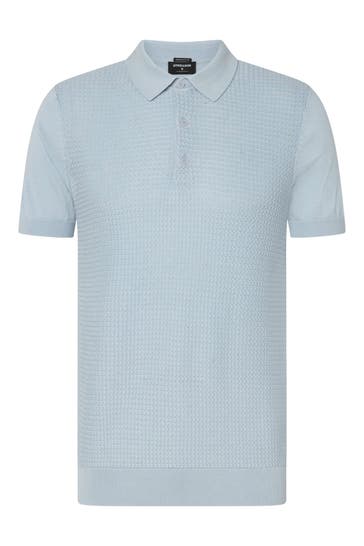 STRELLSON Feinstrick-Polo 'Adrian' hellblau