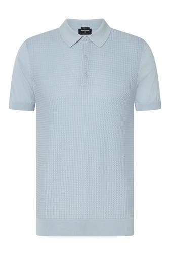 STRELLSON Feinstrick-Polo 'Adrian' hellblau