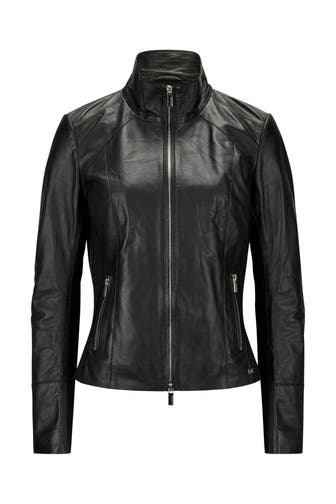 MILESTONE Lederjacke 'Galatea' schwarz