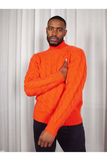 FTC Cashmere-Rollkragenpullover orangerot