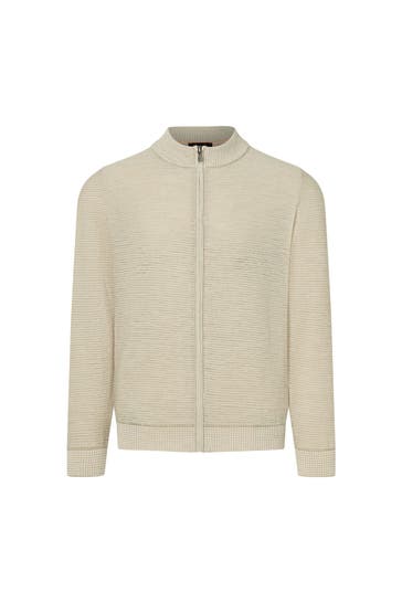 MAERZ MUENCHEN Leinenmix-Strickjacke beige