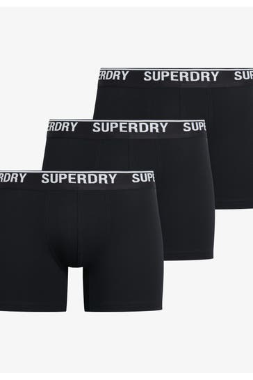 SUPERDRY 3er-Pack Boxer Trunks schwarz