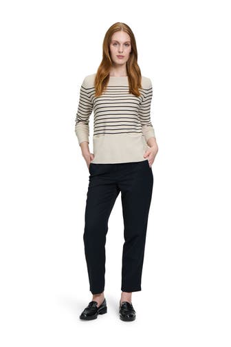 BETTY BARCLAY Strickpullover beige gestreift