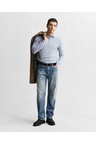 GANT Merino-Strickpullover hellblau