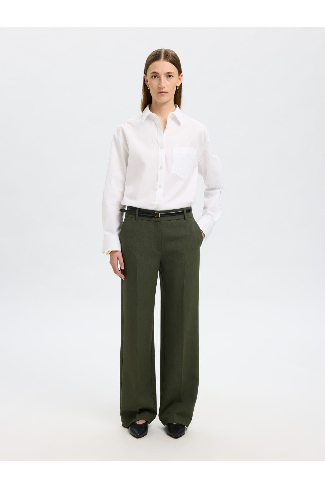 SELECTED Stoffhose oliv, Bild 1