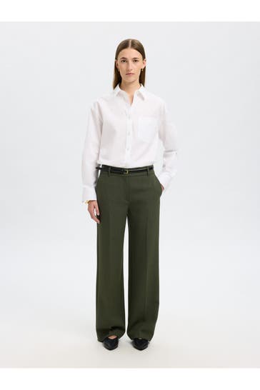 SELECTED Stoffhose oliv