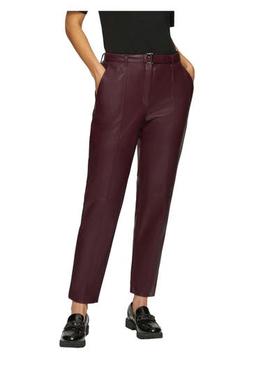 S.OLIVER BLACK LABEL Kunstlederhose bordeaux