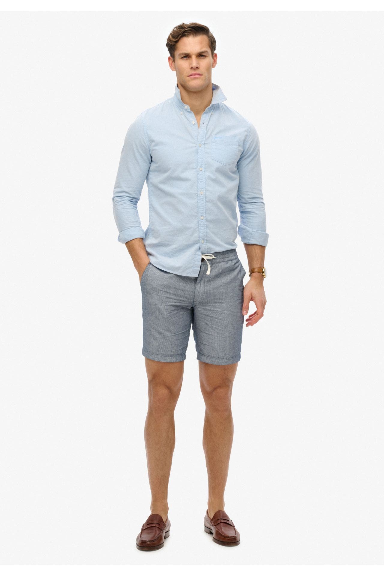 SUPERDRY Leinenmix-Shorts gestreift, Bild 1