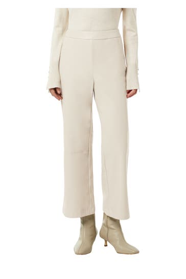 COMMA, Kunstlederhose greige