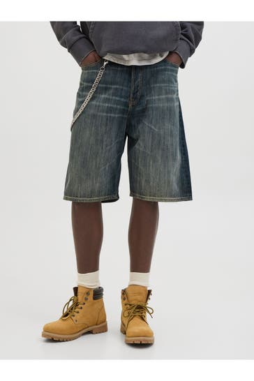 JACK & JONES Jeansshorts 'Iron' dunkelblau
