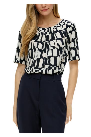 S.OLIVER BLACK LABEL Blusenshirt gemustert 