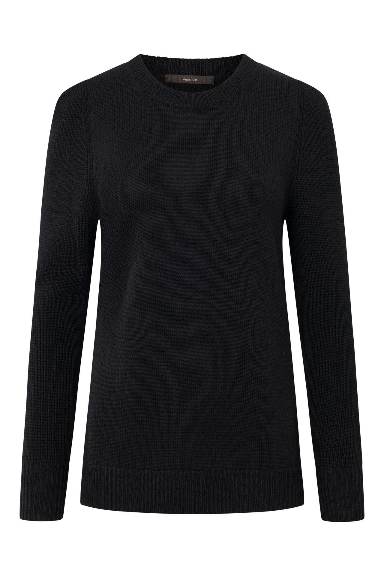 WINDSOR. Pullover Merino-Strick-Pullover in Schwarz schwarz, Bild 1