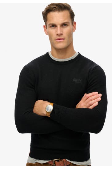 SUPERDRY Black wool-blend Knit Sweater