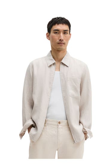 MARC O'POLO Leinen-Overshirt beige