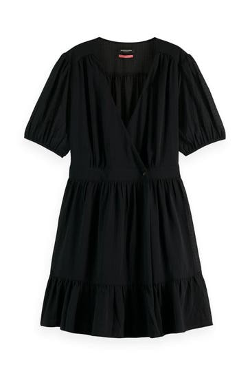 SCOTCH & SODA Mini-Wickelkleid schwarz