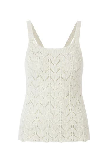 RICH & ROYAL Häkel-Top weiß