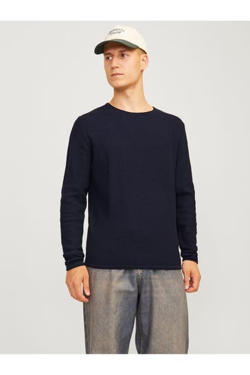 JACK & JONES Strickpullover dunkelblau