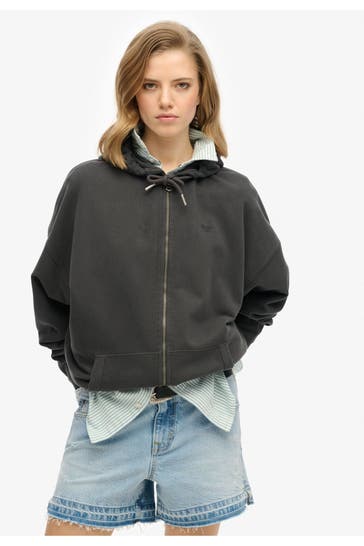 SUPERDRY Sweatjacke anthrazit