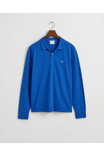GANT Langarm-Polo royalblau