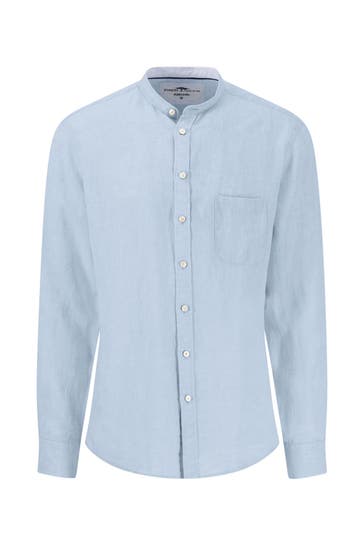 FYNCH-HATTON Leinenhemd hellblau Slim Fit