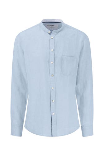 FYNCH-HATTON Leinenhemd hellblau Slim Fit