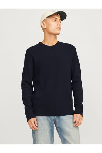 JACK & JONES Strickpullover dunkelblau