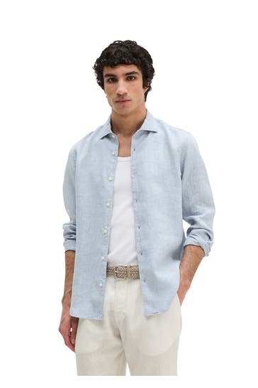 MARC O'POLO Leinenhemd hellblau