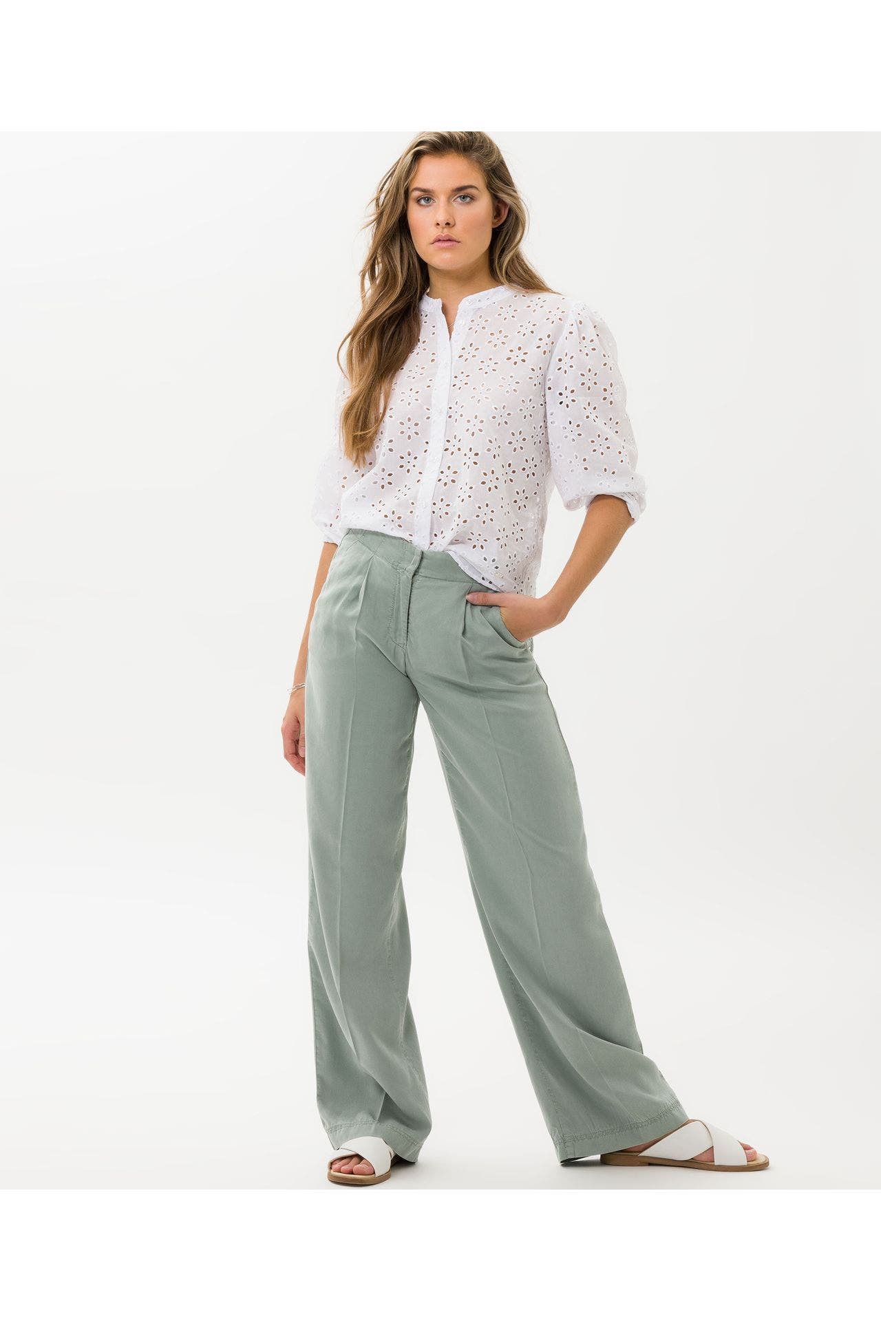 BRAX Stoffhose 'Maine' graugrün, Bild 1