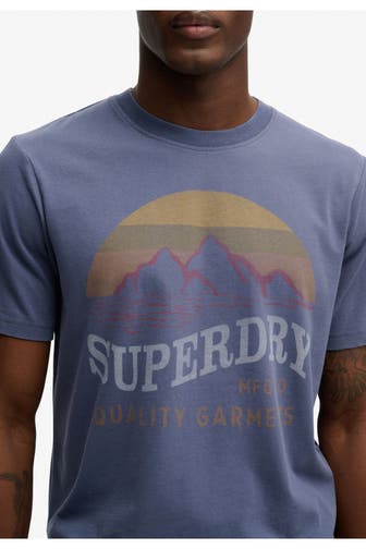 SUPERDRY T-Shirt 'Outdoors Mountain' graublau