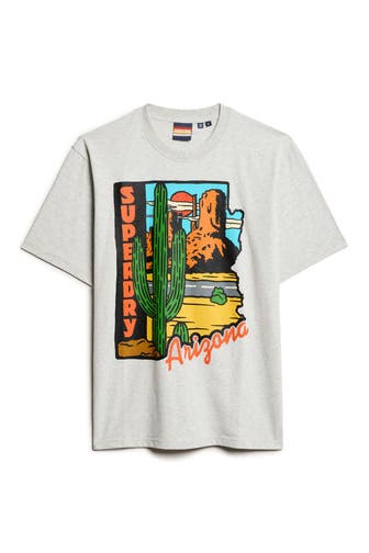 SUPERDRY T-Shirt 'Travel Postcard' grau